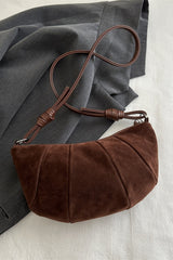 Suede Croissant Shape Shoulder Bag