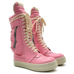 Combat Boots Women Pink Black Women&#39;s Winter Sneakers With Pocket P40d50 - CADEAUME