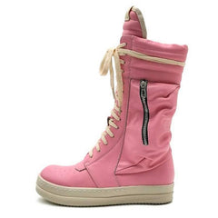 Combat Boots Women Pink Black Women&#39;s Winter Sneakers With Pocket P40d50 - CADEAUME