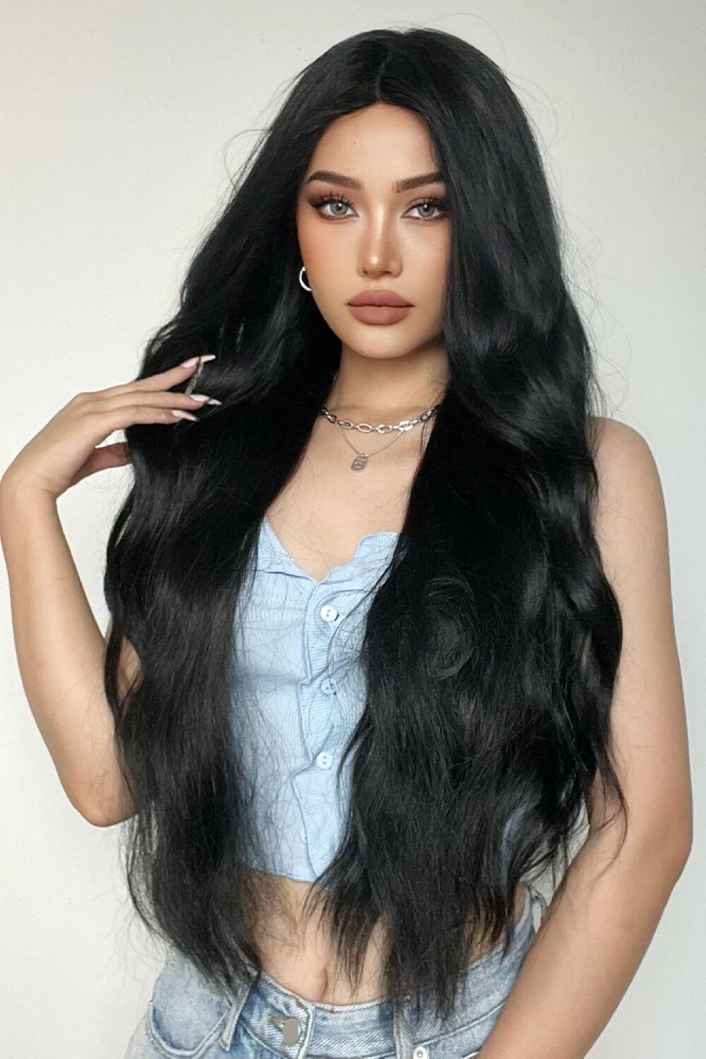 Full Machine Long Wave Synthetic Wigs 28'' - CADEAUME