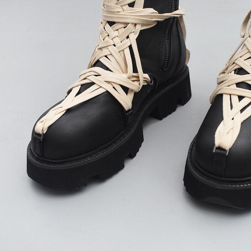 Gothic Boots For Women 2022 Spring Punk Style Women Black Boots P40d50 - CADEAUME