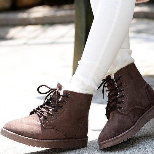 Snow Boot for Women Winter Shoes Heels Winter Boots Ankle Warm Plush Insole - CADEAUME