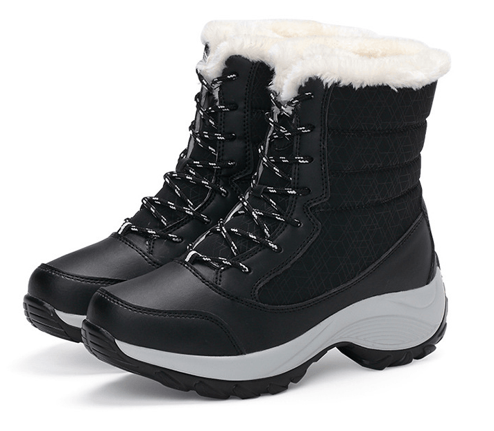 Snow Boots Female High To Help Waterproof Ladies Cotton Shoes Boots Plus Velvet Shoes - CADEAUME